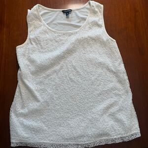 George Cream Sequined Sleeveless Top Size Small